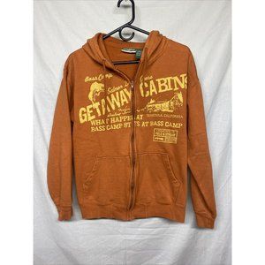 Field & Stream Original Outfitters Men Hoodie L Cotton Poly Orange Getaway Cabin